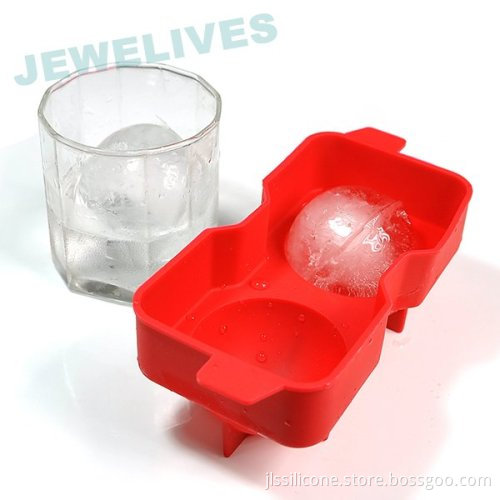 Fda Double Ice Ball Mold In Red Color